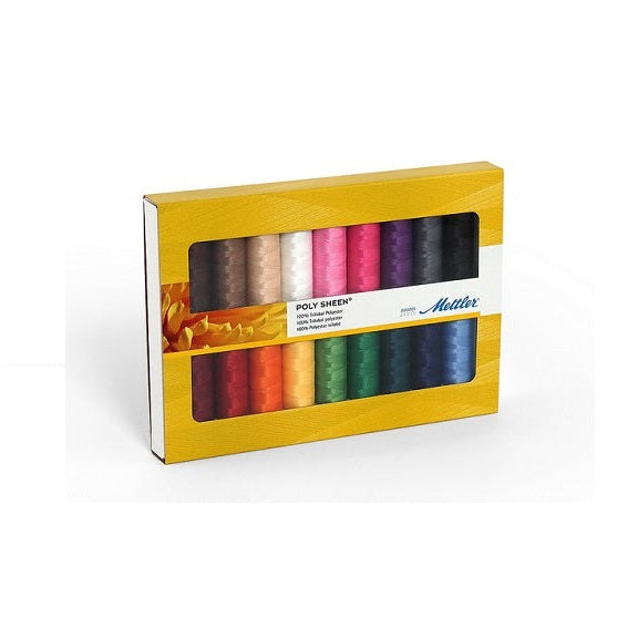 Poly Sheen mittleres Stick- Fadenset à 18 Spulen