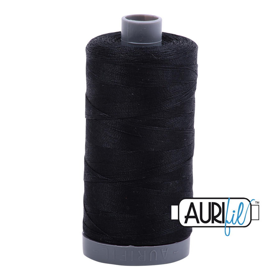 Aurifil Garn aus 100 % Baumwolle, 28 wt./2-fach - 2692, ganz schwarz